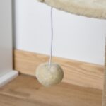 PawHut Котешко дърво 49 см с играчка за малки котки кафяво - Image 9