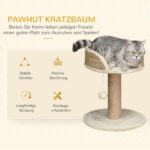 PawHut Котешко дърво 49 см с играчка за малки котки кафяво - Image 3