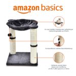 Amazon Basics Котешко дърво с къща и хамаци, 41 x 51 x 41 см, сиво - Image 2