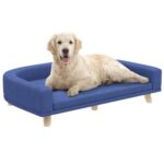 PawHut легло за кучета с облегалка 98 x 67 x 25 см Синьо - Image 10