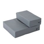 PawHut Стълба за кучета и котки сгъваема с подложка сива 42×39×20 см - Image 10