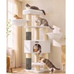 Feandrea Котешка катерушка с 2 четки и стълбове с диаметър 11,1 см, 50 × 50 × 160 см - Image 10