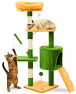 VOUNOT® Котешка катерушка 155 см, многоетажно с платформи и играчки, бежово - Image 10