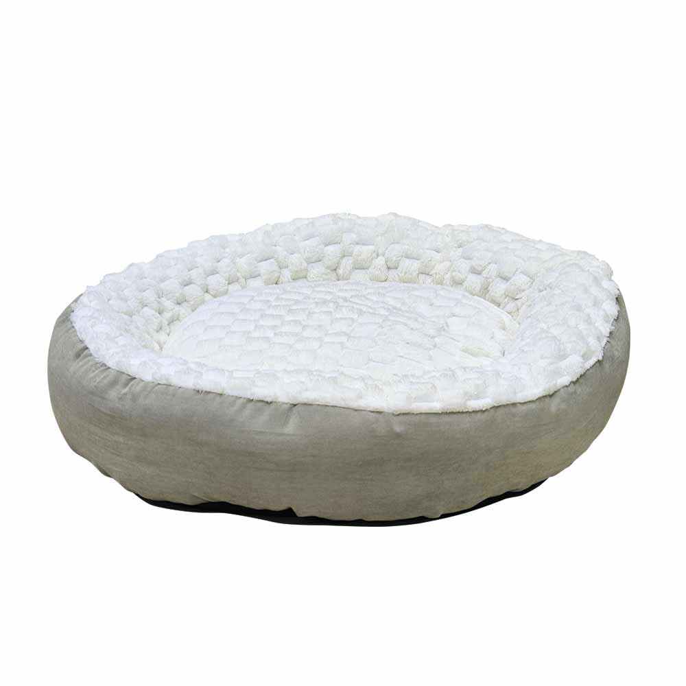 41tBBbbTXVL.jpg Nobby Classic Diamond Donut Кръгло легло за кучета, кремаво, Ø 70 × 18 см - Image 1