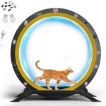 GTPLAYER колело за бягане за котки, 100 см, черно, метално, с килимче и играчка - Image 11