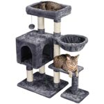 Yaheetech Котешка катерушка 96 см с 6 стълба светлосиво - Image 11