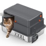 Zarler XXL тоалетна за котки от неръждаема стомана 70,6×50,8×32,8 см - Image 8