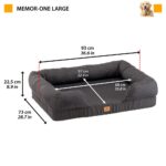 Ferplast легло за кучета с мемори пяна 93 x 73 x 22,5 см, сиво - Image 2