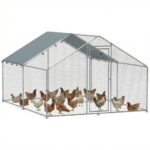 PawHut външно заграждение 2x2x2 м за гъски, сребристо - Image 11