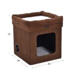 Amazon Basics Сгъваемо котешко легло, кафяво, 38 x 38 x 43 см - Image 6