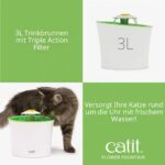 Catit Flower Fountain, фонтан за котки, 3 л, бял/зелен - Image 3