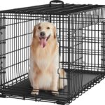 Yaheetech Кучешка клетка 107 x 66 x 74,5 см, сгъваема, 2 врати, черна