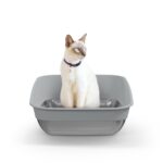 Litter Genie Platinum XXL котешка тоалетна от неръждаема стомана, сива