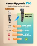 oneisall Безшумна машинка за подстригване на кучета и котки, IPX7 - Черен - Image 2