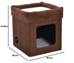 Amazon Basics Сгъваемо котешко легло, кафяво, 38 x 38 x 43 см - Image 7