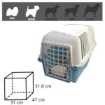 Lanco – Транспортна кутия за малки кучета и котки 47x31x32 см бяла и синя - Image 2