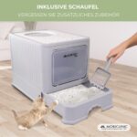 Mobiclinic® Pets, Котешка тоалетна с капак, с лопатка, черна - бял, 2.5 кг (Опаковка от 1) - Image 7