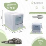 Mobiclinic® Pets, Котешка тоалетна с капак, с лопатка, черна - бял, 2.5 кг (Опаковка от 1) - Image 2