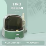 PawHut Котешка тоалетна с капак 52 x 60 x 42 см Зелена - Image 3