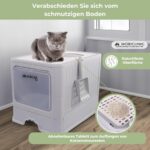 Mobiclinic® Pets, Котешка тоалетна с капак, с лопатка, черна - бял, 2.5 кг (Опаковка от 1) - Image 3