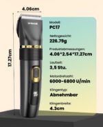 oneisall Безшумна машинка за подстригване на кучета и котки, IPX7 - Черен - Image 9