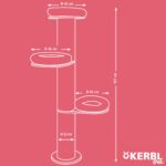Kerbl Dolomit Tower котешка катерушка — Ø38 см, височина 187 см, бежова, 5746303 - Image 5