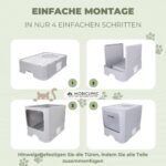 Mobiclinic® Pets, Котешка тоалетна с капак, с лопатка, черна - бял, 2.5 кг (Опаковка от 1) - Image 4