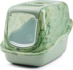 Savic Nestor котешка тоалетна Marble Green, затворена, 56x39x38 см