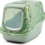Savic Nestor котешка тоалетна Marble Green, затворена, 56x39x38 см