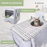Mobiclinic® Pets, Котешка тоалетна с капак, с лопатка, черна - бял, 2.5 кг (Опаковка от 1) - Image 5