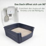 Aimé | Тоалетна за котки 52 x 40 x 39 см с отварящ се покрив и дръжка - Многоцветен, Малък - Image 6