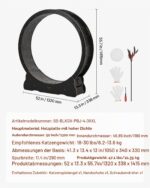 VEVOR Котешко колело, 118 см, дървено за котки до 13,6 кг, черно - Черен, 52 x 13,3 x 55,7 инча / 1320 x 338 x 1415 мм - Image 7