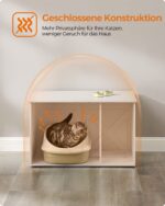 Feandrea Котешка къща, шкаф за котешка тоалетна с врати тип хамбар - Image 4