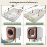 Gimars XXL 90 л Автоматична тоалетна за котки с приложение и постелка - Image 9