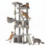 Feandrea котешка катерушка, 184,5 см, 7 стълба и 2 къщички