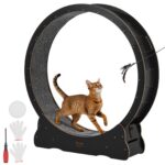 VEVOR Котешко колело, 118 см, дървено за котки до 13,6 кг, черно - Черен, 52 x 13,3 x 55,7 инча / 1320 x 338 x 1415 мм