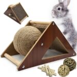 Niwaes Картонена драскалка за зайци с играчка 2 в 1