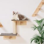 VEVOR стенен комплект за катерене за котки, 7 части, до 18 кг, естествен цвят на дървото - Image 9