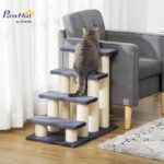 PawHut Стълба за котки и кучета 4 стъпки Плюш Сив 60 x 42 x 61 см - Модел 1 - Image 2