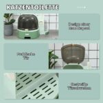 PawHut Котешка тоалетна с капак 52 x 60 x 42 см Зелена - Image 6