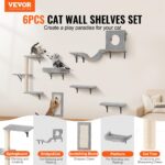 VEVOR стенен комплект за катерене за котки, 6 части, до 18 кг, естествен цвят на дървото - Image 2