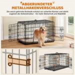 Yaheetech Кучешка клетка 107 x 66 x 74,5 см, сгъваема, 2 врати, черна - Image 8