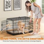 Yaheetech Кучешка клетка 107 x 66 x 74,5 см, сгъваема, 2 врати, черна - Image 2