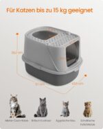 Feandrea затворена котешка тоалетна XXL с лопатка - Image 7