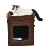 Amazon Basics Сгъваемо котешко легло, кафяво, 38 x 38 x 43 см - Image 5
