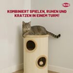 TRIXIE Котешка драскалка Samuel, триетажна с къщичка – 70 см, натурална/бежова - Image 6