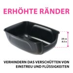 Ferplast Отворена котешка тоалетна XXL, черна, 67×49×24 см - Image 5