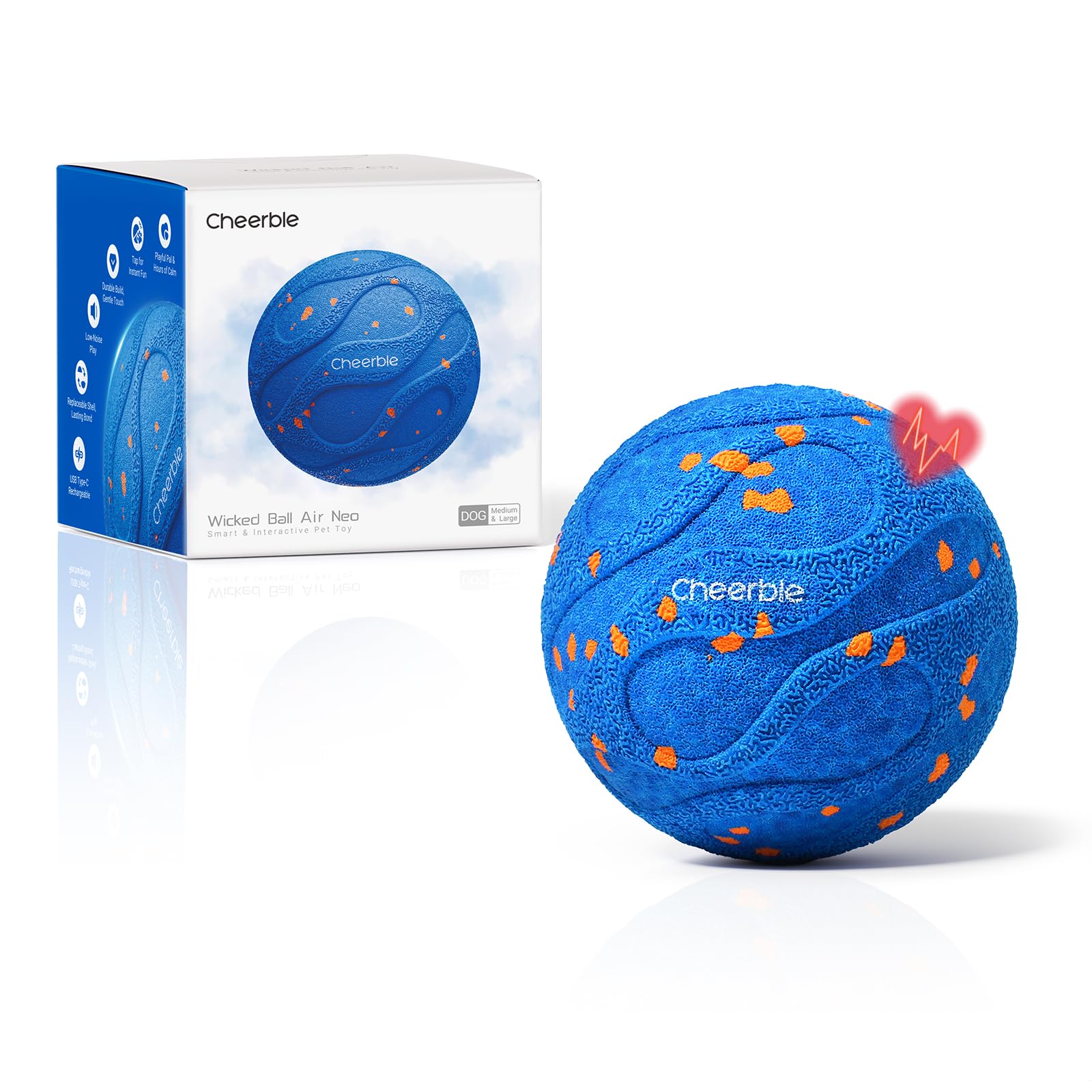 71DvEq1qOsL.jpg Cheerble Wicked Ball AIR Neo, топка за кучета с успокояващ режим, синя - Image 1