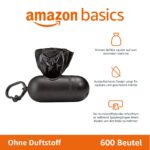Amazon Basics Чували за кучешки екскременти с диспенсер, 600 броя, черни - Image 2