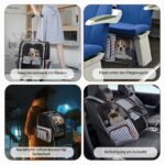 Lekespring Раница за кучета и котки с количка 2 в 1 до 8 кг, Синя райе-L - Image 7